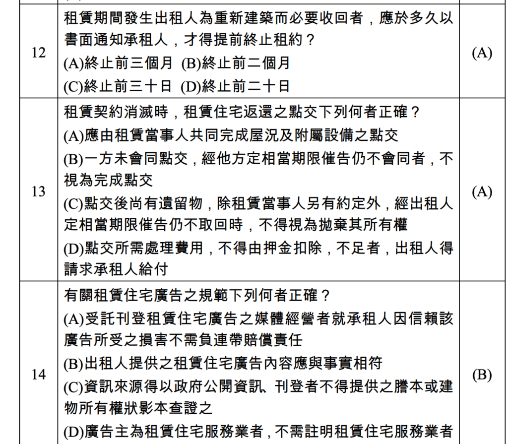 包租代管證照考古題 photo credit ：全聯會官網