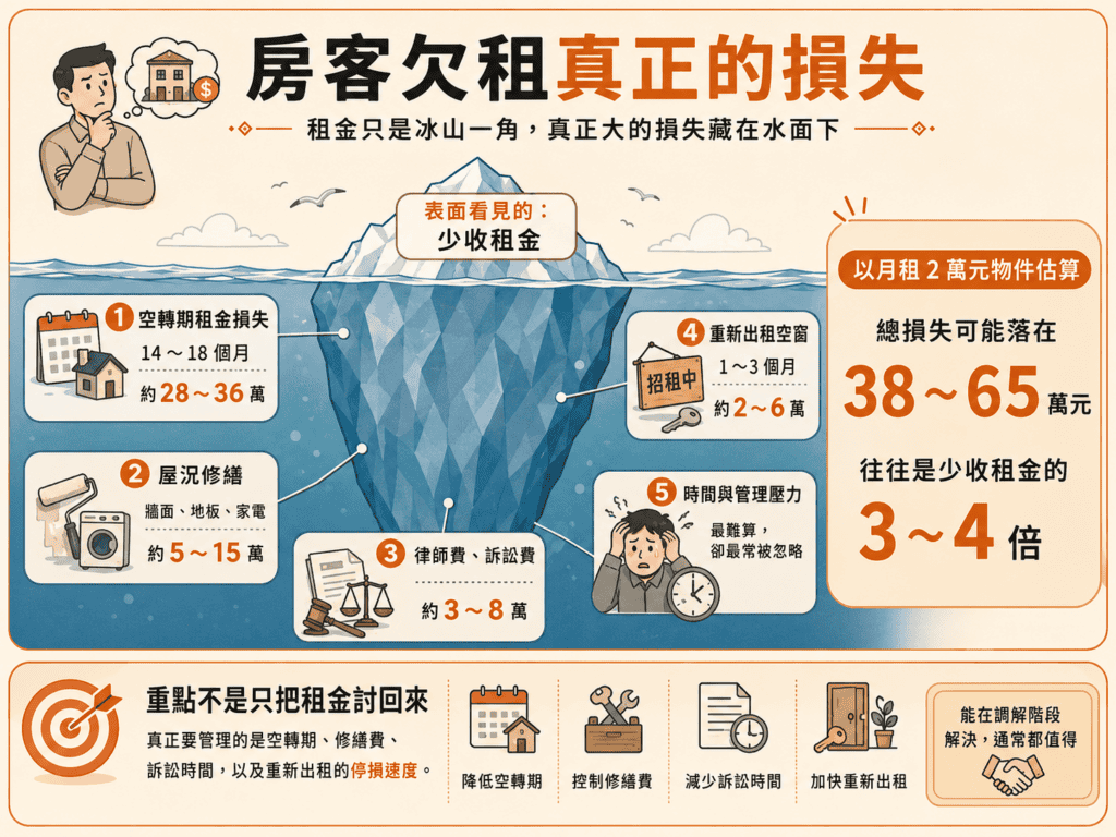 租客欠租損失冰山
