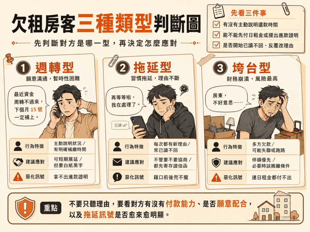 三種典型的欠租房客類型