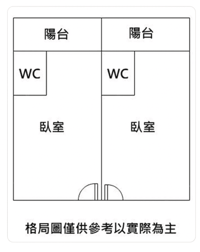 圖說：[台南包租代管推薦] 双萊寓所一戶雙套房格局，各有臥室、衛浴、陽台獨立隔間。photo credit：來客資產