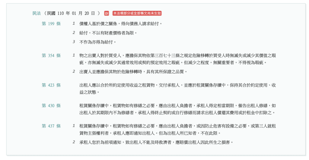 圖說:民法430規定,出租人有維護出租設備的義務,若經催租人催告仍不維修可終止契約,或自行維修並將金額由租金扣除